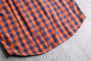 “BOSS HUGO BOSS” orange× navy check shirt
