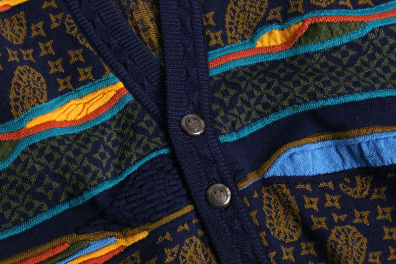 "GECCU" 3D like paisley wool knit cardigan