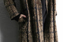 check shaggy wool knit coat