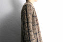 check shaggy wool knit coat