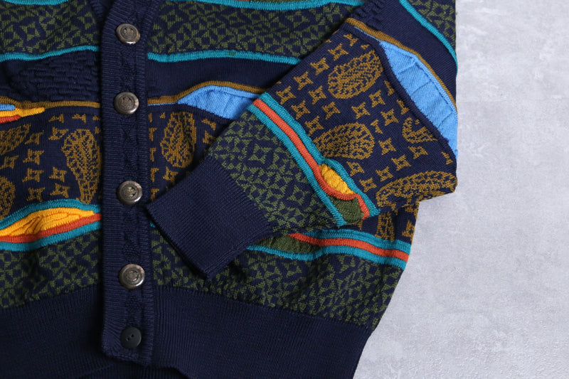 "GECCU" 3D like paisley wool knit cardigan