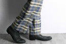 madras check two-tuck wide slacks