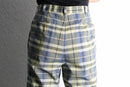 madras check two-tuck wide slacks