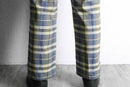 madras check two-tuck wide slacks