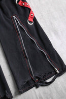 “TRIPP NYC”black cross strap flare pants