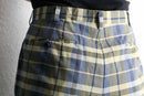 madras check two-tuck wide slacks