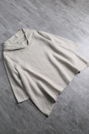 ivory linen relaxed off-turtle pullover