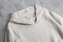 ivory linen relaxed off-turtle pullover