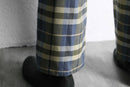madras check two-tuck wide slacks