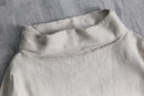ivory linen relaxed off-turtle pullover