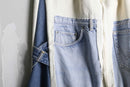 "Re:make" patch design flare denim pants