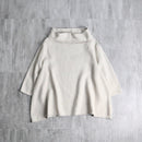 ivory linen relaxed off-turtle pullover