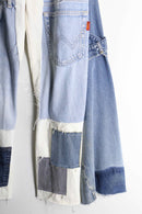 "Re:make" patch design flare denim pants