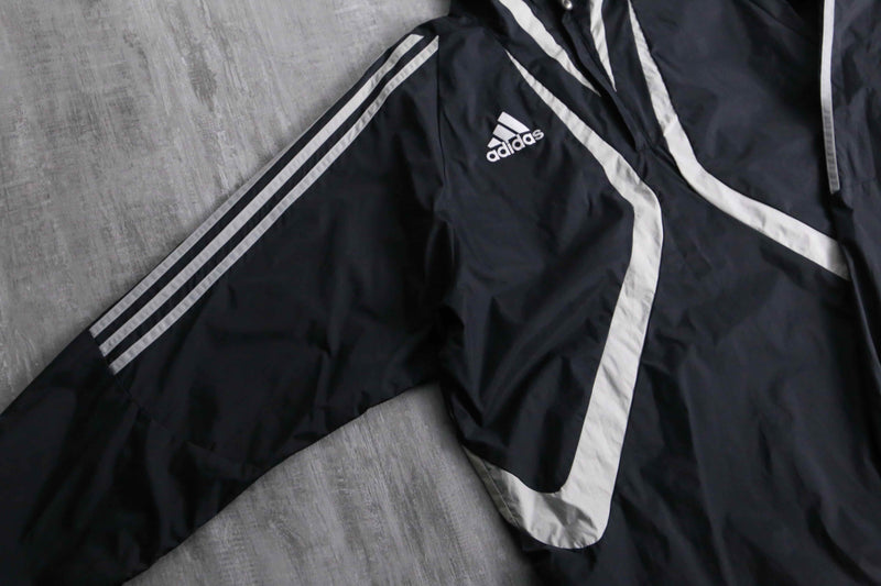 2000s adidas nylon half zip windbreaker