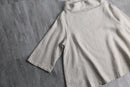 ivory linen relaxed off-turtle pullover