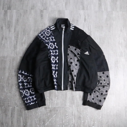 "Re:make" lace patchwork track jacket