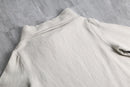 ivory linen relaxed off-turtle pullover