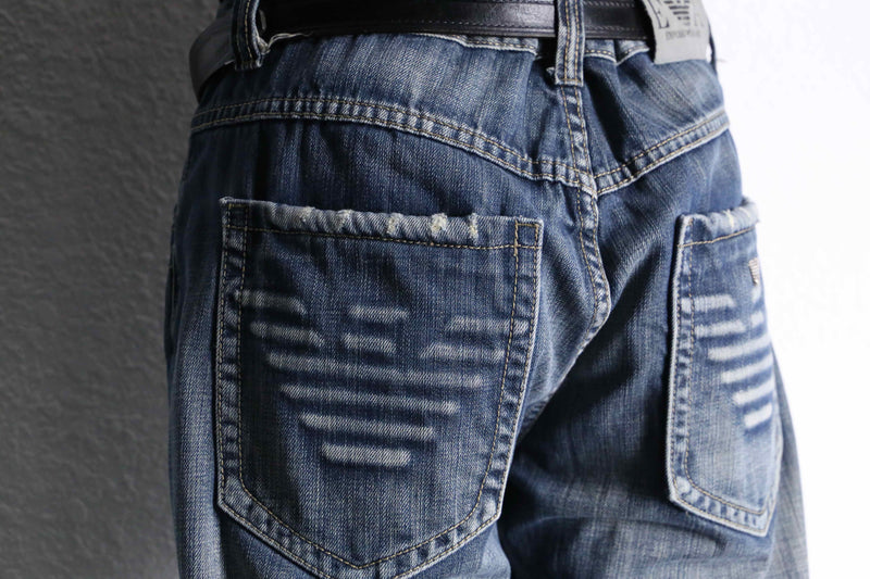 "Emporio Armani" hard fade straight denim pants