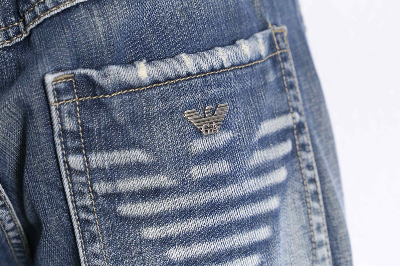 "Emporio Armani" hard fade straight denim pants