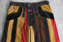 “stuka”multi color switch denim×corduroy rave pants