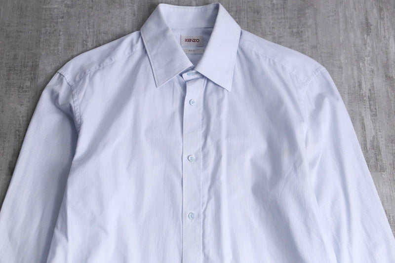 "KENZO" light blue stripe cotton dress shirt