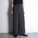 black base white stripe 2tuck wide straight pants