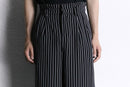 black base white stripe 2tuck wide straight pants