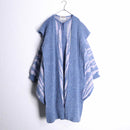 80’s “TUNDRA” patterned muffler docking knit poncho