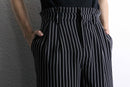 black base white stripe 2tuck wide straight pants