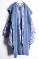 80’s “TUNDRA” patterned muffler docking knit poncho