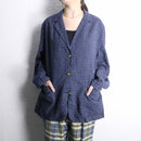 "L.L.Bean" linen × cotton check easy tailored jacket