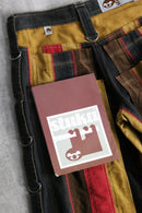 “stuka”multi color switch denim×corduroy rave pants