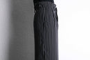 black base white stripe 2tuck wide straight pants