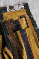 “stuka”multi color switch denim×corduroy rave pants