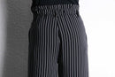 black base white stripe 2tuck wide straight pants