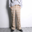 70's classic check no-tuck flare slacks