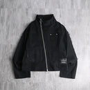 "Re:make" black denim motorcycle jacket