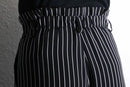 black base white stripe 2tuck wide straight pants