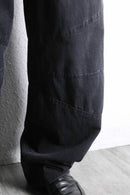 black piping curve design wide denim