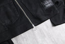 "Re:make" black denim motorcycle jacket