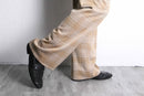 70's classic check no-tuck flare slacks