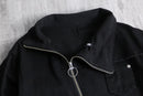 "Re:make" black denim motorcycle jacket