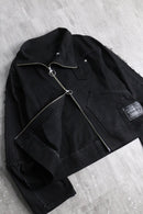 "Re:make" black denim motorcycle jacket