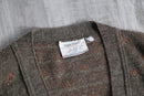 pattern wool knit cardigan