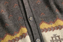 pattern wool knit cardigan