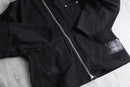 "Re:make" black denim motorcycle jacket
