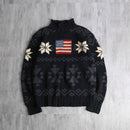 “Polo sport”stars & stripes hand-knitted roll neck sweater