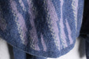 80’s “TUNDRA” patterned muffler docking knit poncho