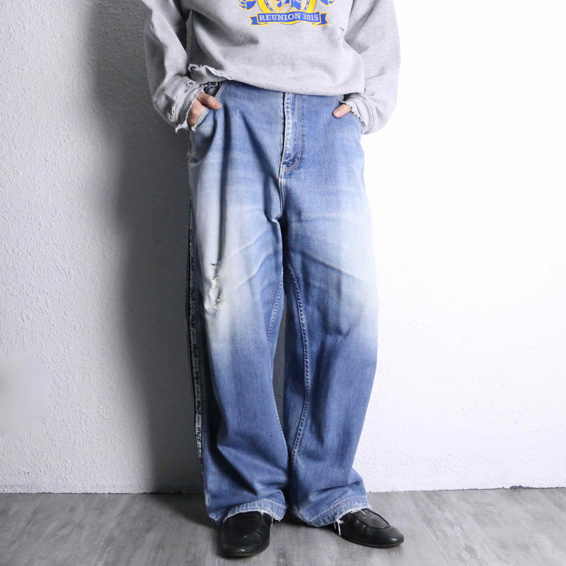 "ENYCE" brown embroidery design buggy denim pants