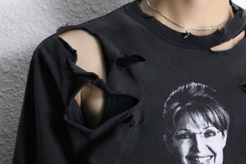 "Re:make" switch arm design damage L/S tee